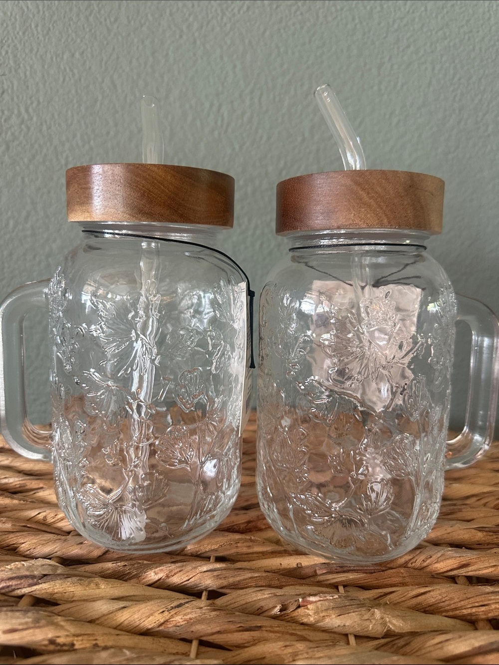 Pioneer Woman Palmer Glass Tumbler Sippers Set of 2